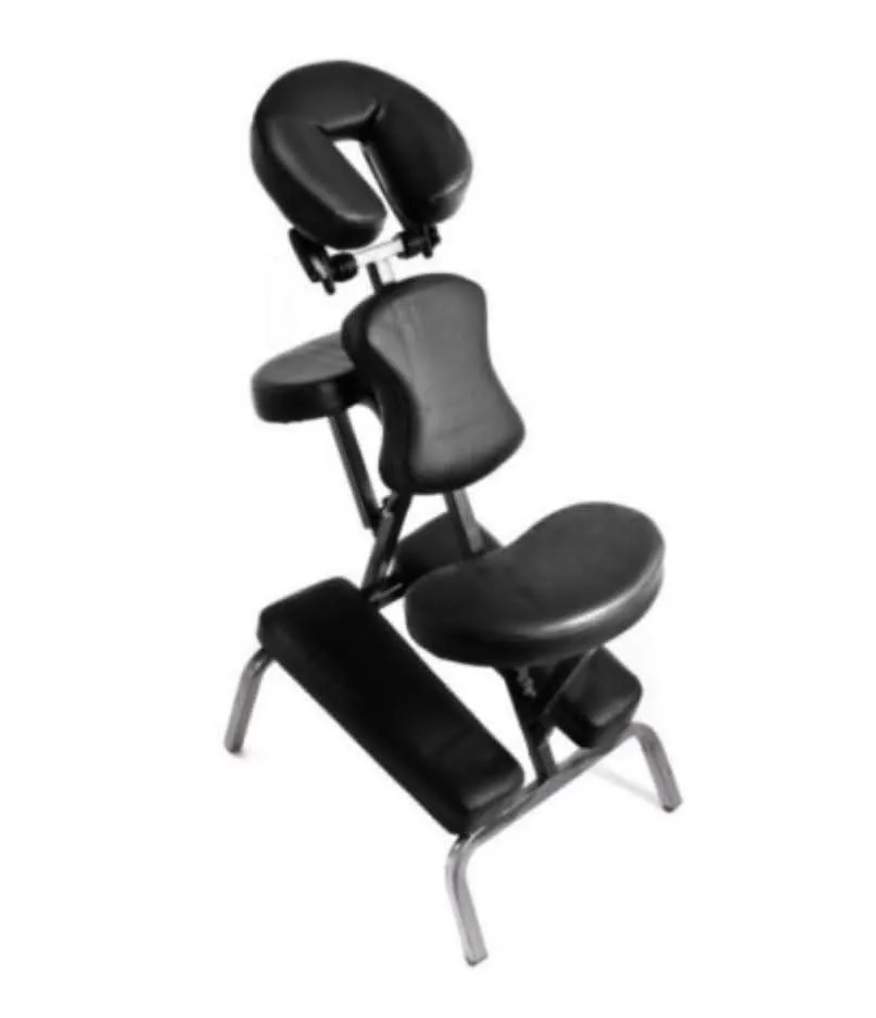 Silla especial negra para postoperatorio de desprendimiento de retina